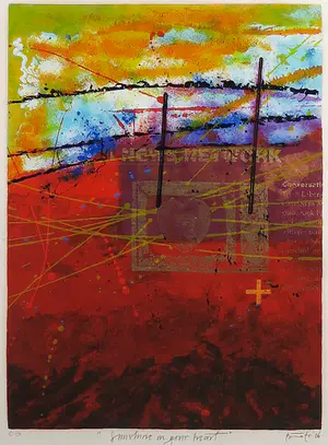 Piotr Konkel - Zeefdruk, Sunshine in your heart - Ingelijst kopen? Bied vanaf 50!