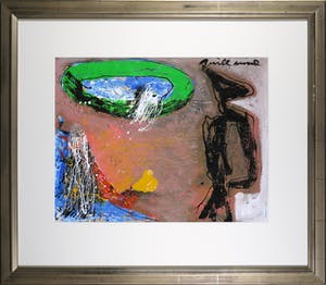 Guillaume Lo-A-Njoe - Olieverf op papier, Abstracte compositie - Ingelijst kopen? Bied vanaf 150!