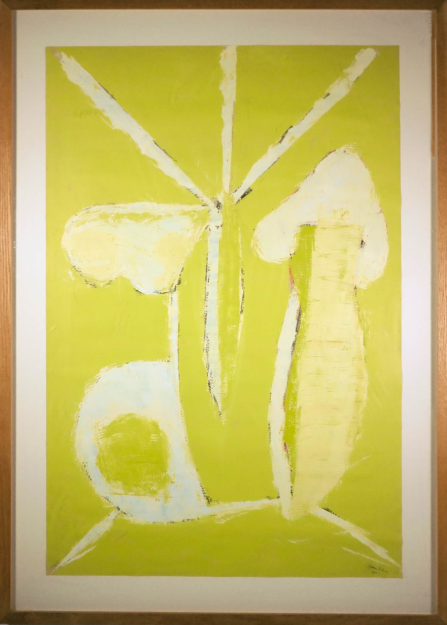 Harrie Peters - Olieverf op papier, Z.T - Ingelijst verkocht voor € 60!