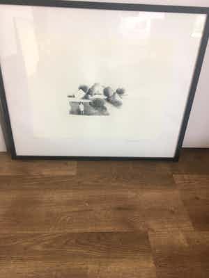 Metten Koornstra - Meisje in landschap, litho. verkocht voor € 50!