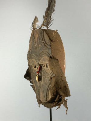 Teke - 200353 - Tribal used African Teke mask with feathers - Congo. kopen? Bied vanaf 1!