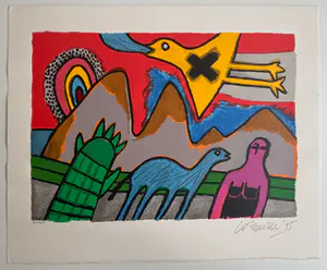 Buy Corneille - handgesigneerde zeefdruk | 'Le voyage' | 1995? Bid from 1!