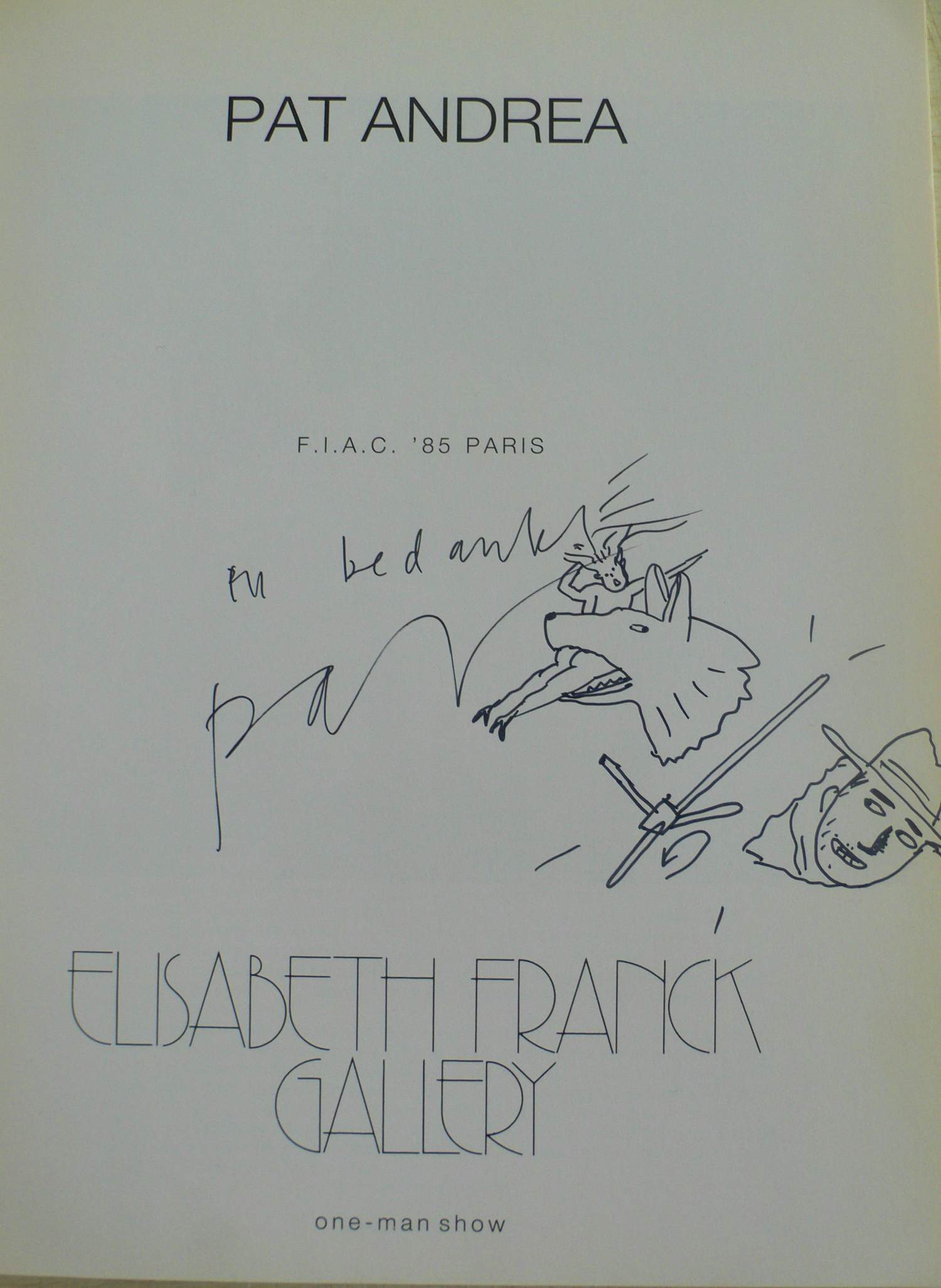 Pat Andrea - Pat Andrea F.I.A.C. '85 Paris (gesigneerd met opdrtachttekening) kopen? Bied vanaf 35!