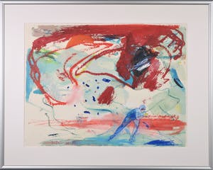 Jan van Diemen - Pastel op papier, Schaatsers IX - Ingelijst kopen? Bied vanaf 40!