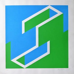 Franz Deckwitz - Geometrisch abstracte compositie, zeefdruk kopen? Bied vanaf 40!