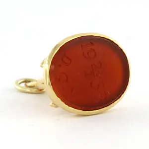 14k geel gouden hanger bezet met een carneool – 3.5 gram kopen? Bied vanaf 370!