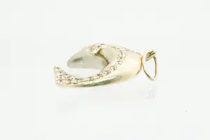 55 - Forse 14 Krt geelgouden Dolfijn hanger - met ca. 40 steentjes Zirkonia kopen? Bied vanaf 270!