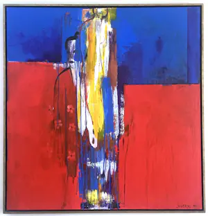 Henk Severens - Femme Jaune - Acryl op doek - 125x120 cm kaufen? Bieten Sie von 490!