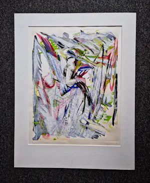 Ron Gennisse - Grote abstract-express. Hoogdruk "de zittende mens II" - zeer kleine oplage (6) kopen? Bied vanaf 37!
