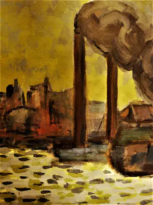 Niet of onleesbaar gesigneerd - Fauvistisch omstreeks 1920 geschilderde Gouache "Haven" gesigneerd kopen? Bied vanaf 1!