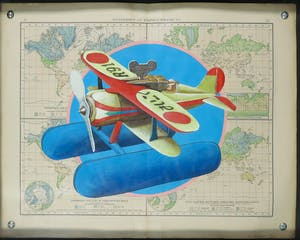 Jan Bollaert - Acryl op papier, Toy waterplane - Ingelijst kopen? Bied vanaf 80!