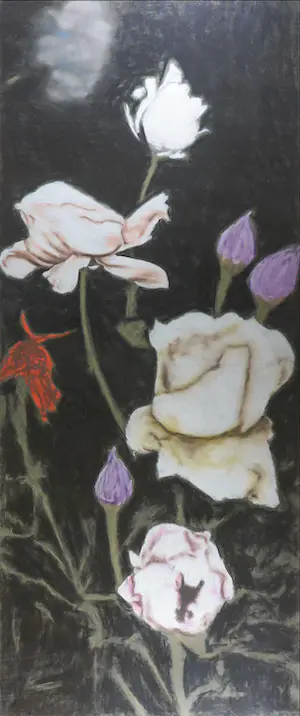 Martin van Vreden - Pastel op papier, Bloemen - Ingelijst (Zeer groot) kopen? Bied vanaf 250!