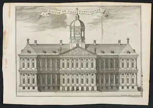 Jacobus Harrewijn - Gravure, La Maison de Ville d'Amsterdam kopen? Bied vanaf 1!