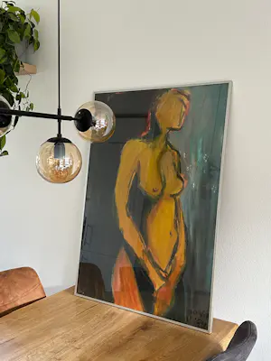 Astrid van der Horst - Groot expressief naakt – Astrid van der Horst – 101 x 71 cm – ingelijst kopen? Bied vanaf 50!