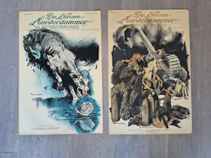 Piet van der Hem - 2 spotprenten - Nieuwe Amsterdammer kopen? Bied vanaf 20!