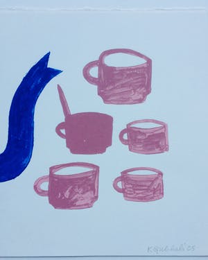 Klaas Gubbels - zeefdruk ‘Blauwe kan met kopjes’ - 2005 - oplage XX. kopen? Bied vanaf 275!