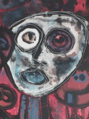 Wim Zwiers - Maskers - Kleurenlitho kopen? Bied vanaf 50!