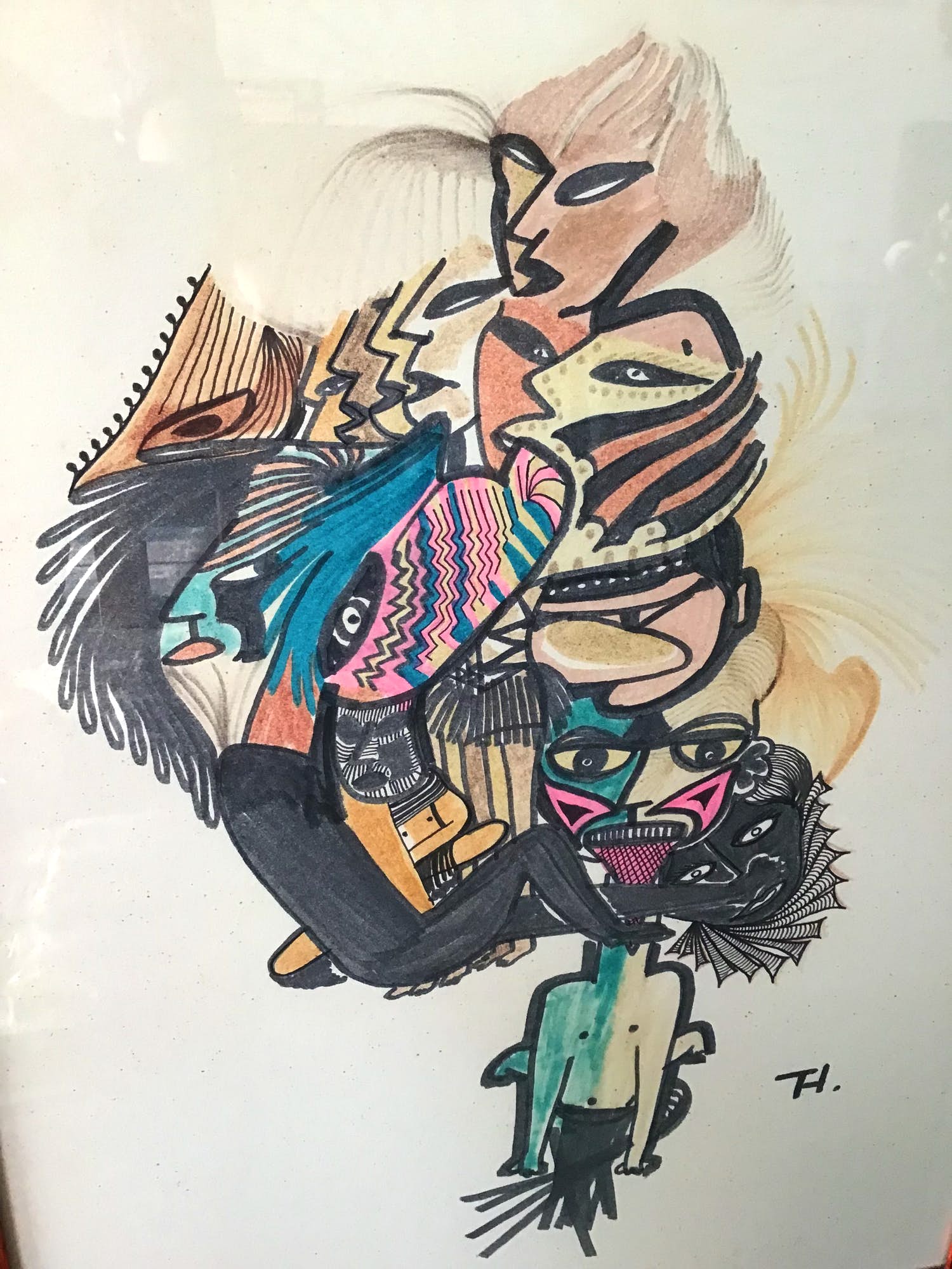 Niet of onleesbaar gesigneerd - Faces kopen? Bied vanaf 1!