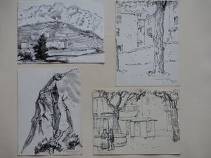 Alexander Gerhardus Dieperink - Italiaanse landschappen en dorpsgezichten - Tekeningen kopen? Bied vanaf 40!