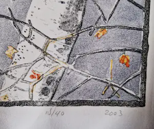 Erik Tierolf - Fraaie kleuren Ets & aquatint "schommelen in berkenbos" kleine oplage (40) kopen? Bied vanaf 32!