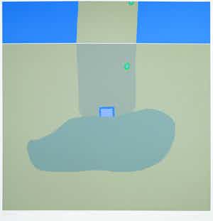 Hans Landsaat - Zeefdruk, Zeeuwse weerspiegeling verkocht voor € 40!