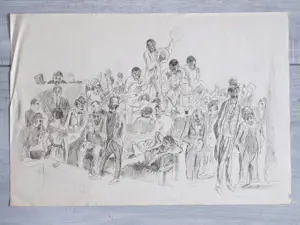 Tonny Kristians - Kwartet-optreden in het café - Tekening kopen? Bied vanaf 60!