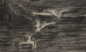 Isaac Israels - Gezicht op de gracht, uitgevoerd in houtskool - Ingelijst kopen? Bied vanaf 4000!