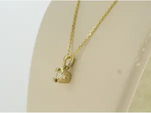 14k gouden collier met hanger bezet met diamant tot. 0.12ct - 45 cm lang kopen? Bied vanaf 200!