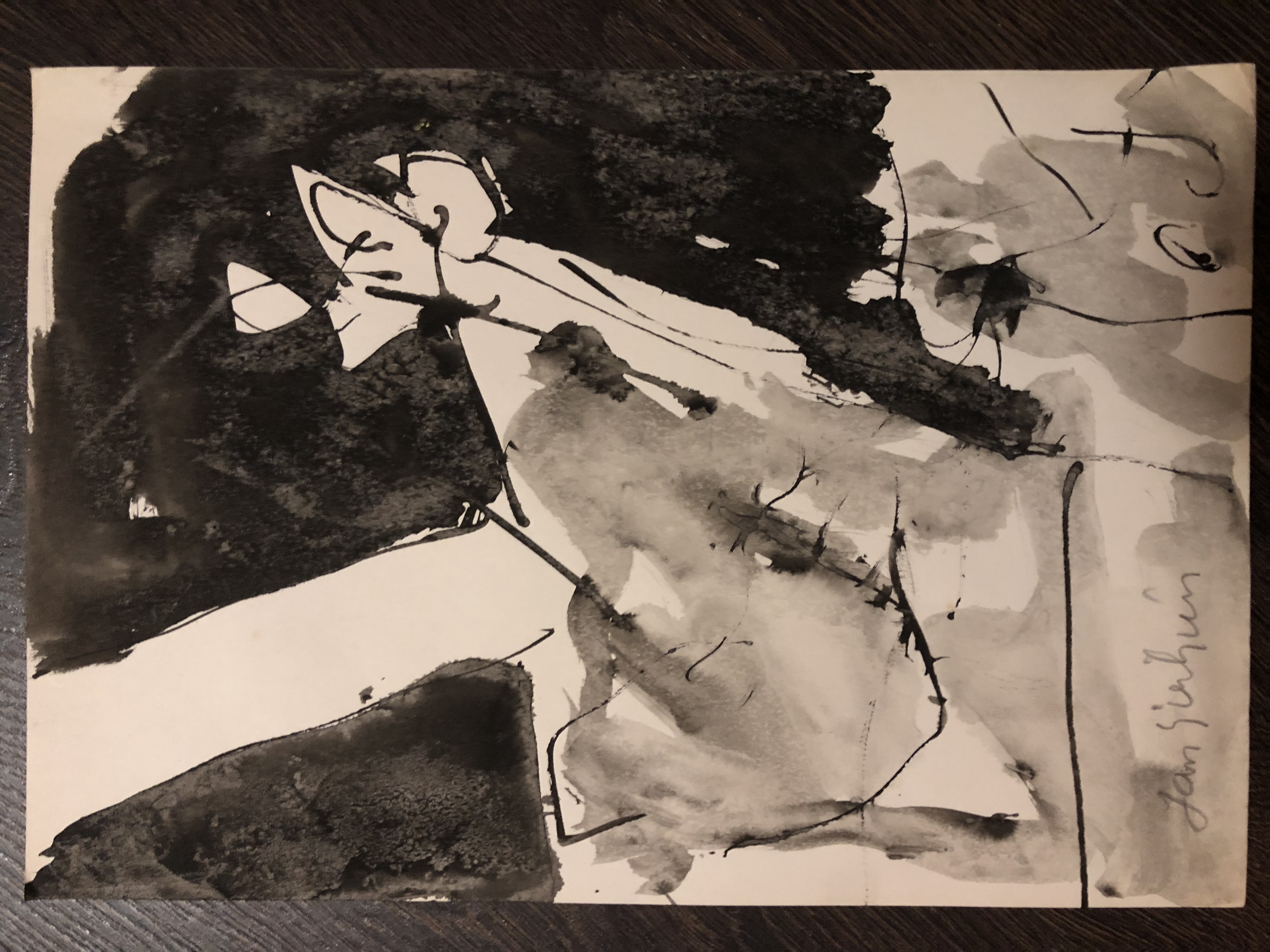 Jan Sierhuis - Abstracte tekening kopen? Bied vanaf 1!