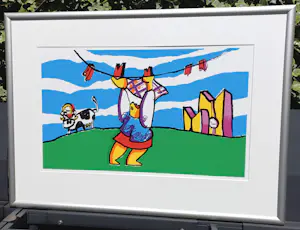 Herman Brood - Wasdag, zeefdruk (mooi ingelijst, groot) kopen? Bied vanaf 350!