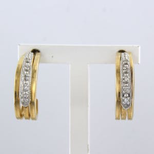 Buy 14k gouden oorbellen bezet met single cut geslepen diamanten tot. 0,05ct? Bid from 160!