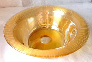 Curiosa - Erwin Eisch voor Glasblaserei Eisch Frauenau - goudkleurige schaal - gesigneerd kopen? Bied vanaf 1!