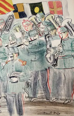 Raoul Dufy - La Fanfare (The band) 1949 grosse Original-Farblithographie School Prints kopen? Bied vanaf 780!