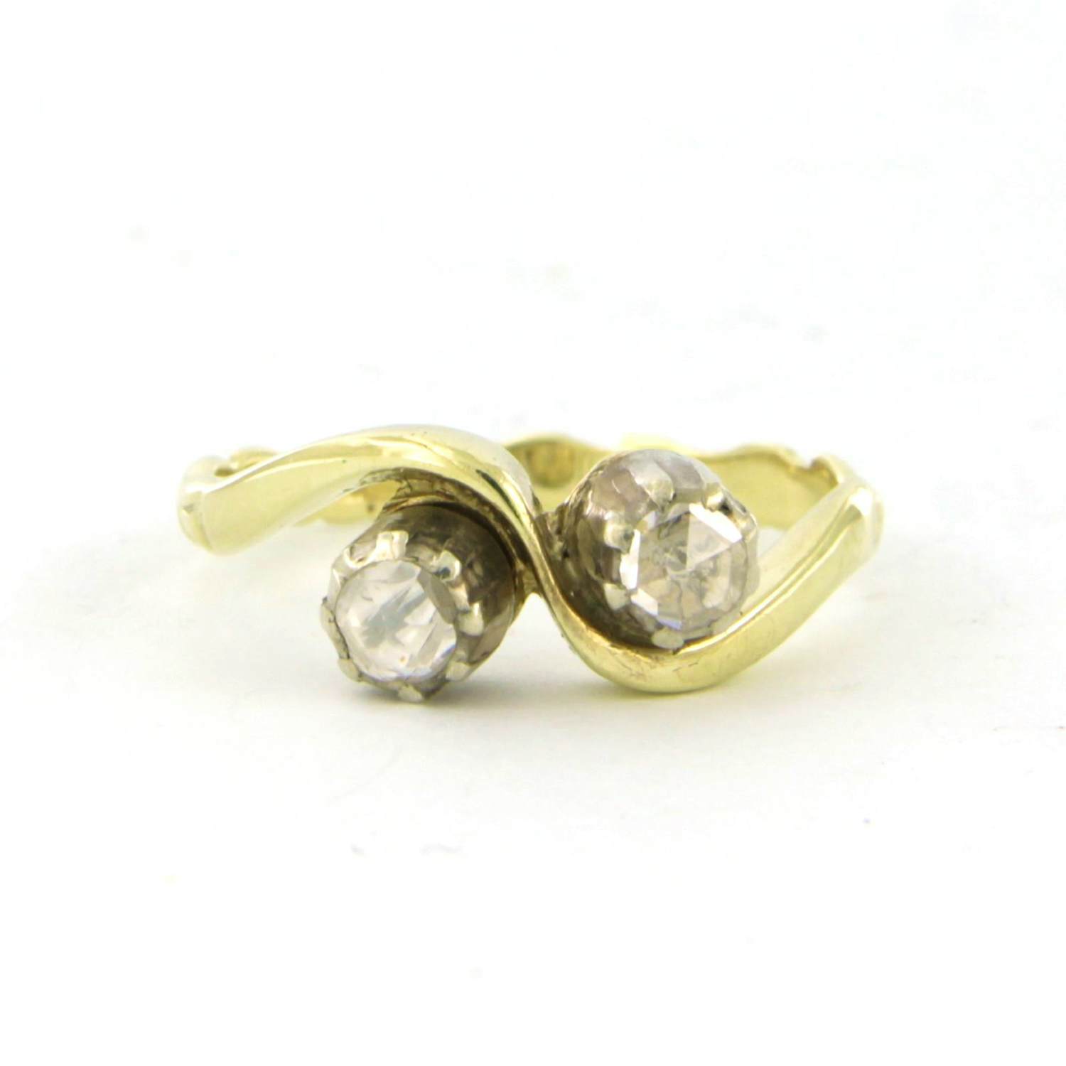14k goud met zilver slagring met roos geslepen diamant 0.20 ct - rm 16.5 kopen? Bied vanaf 200!