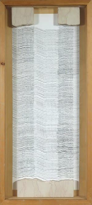 Christiaan Paul Damste - Gemengde techniek op paneel, Steen en lijnen - Ingelijst kopen? Bied vanaf 1!