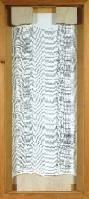 Christiaan Paul Damste - Gemengde techniek op paneel, Steen en lijnen - Ingelijst verkocht voor € 1!