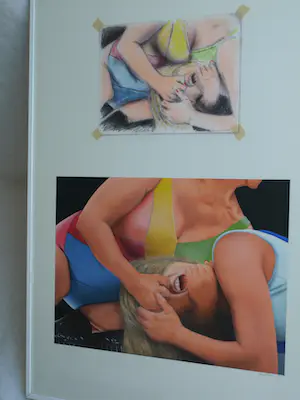 Kees Gerritse - Acrylverf + potlood, The Fabulous Moolah – 1986 – Ingelijst, 71 x 51 cm. kopen? Bied vanaf 170!