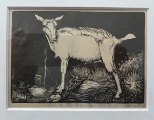 Jan Mankes - Geit. Ingelijst. kopen? Bied vanaf 20!