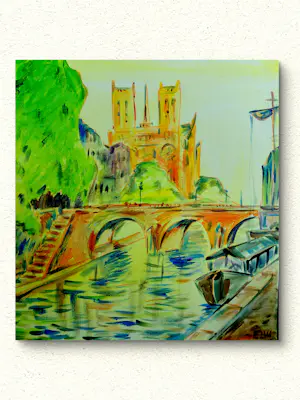 Elva Polyakova - Notre dame de Pari, Together in Paris,Zand : painting's 3 x st. kopen? Bied vanaf 250!