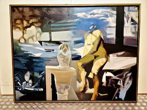 Calin Beloescu - Roemeens magisch Realist - GROOT olieverf "Mediterana" - gesigneerd kopen? Bied vanaf 1!