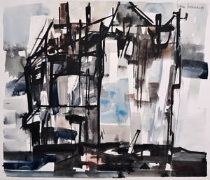 Frans Hollaardt - Fabriek, aquarel kopen? Bied vanaf 1!