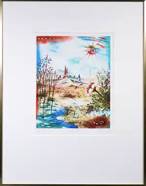 Heinz Voss - Ets en aquatint, Necktar! - Ingelijst verkocht voor € 40!