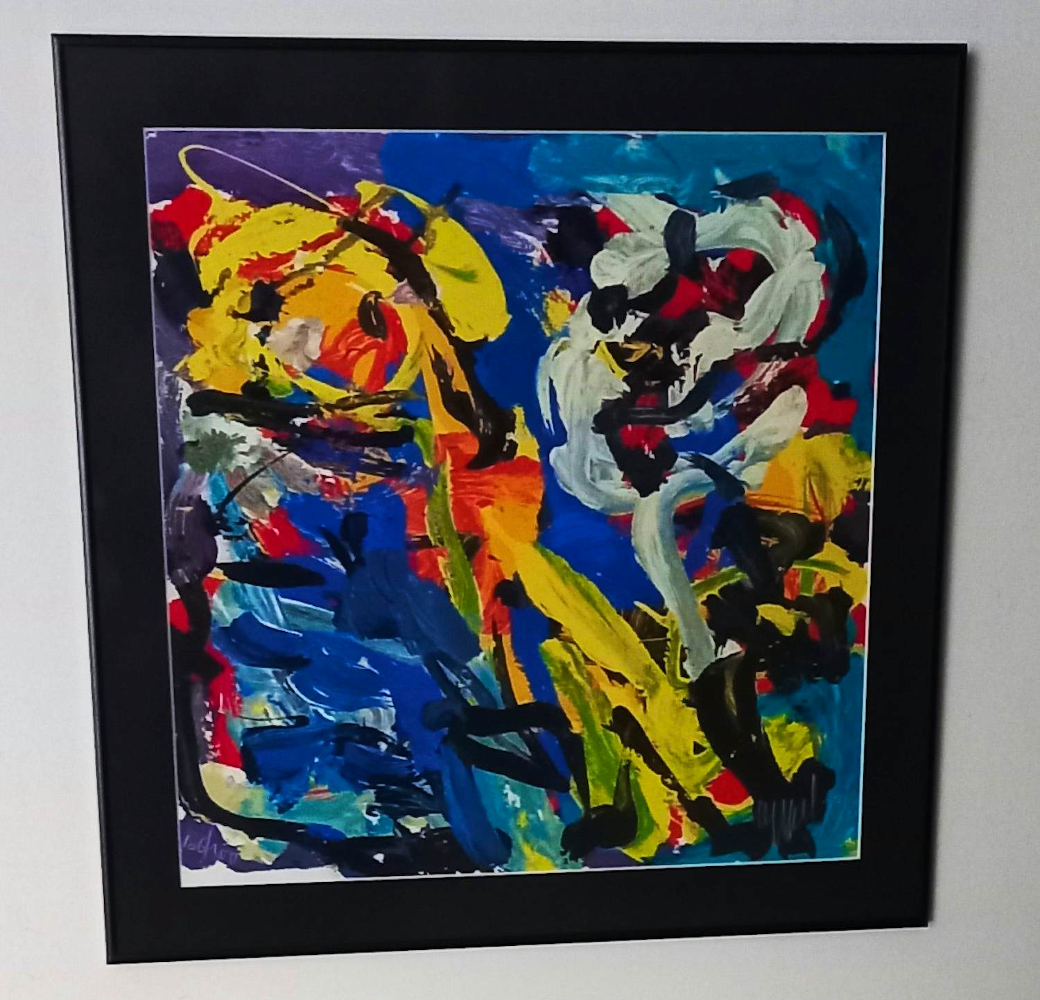 Karel Appel - 'Spelend in Blauw' (nieuw gelijst) kopen? Bied vanaf 1250!