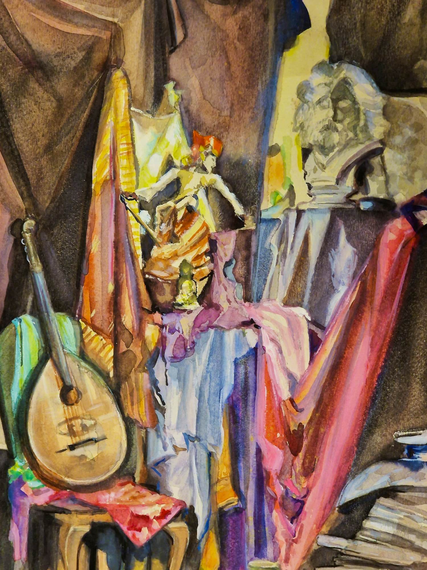 Mies Deinum - In 1937 kubistisch geschilderde Gouache "atelier herman Moerkerk" - gesigneerd verkocht voor € 39!