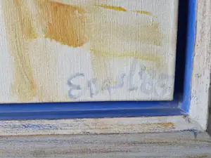 Niet of onleesbaar gesigneerd - GROOT geometrisch abstract olieverf gesigneerd ENGEL 1985 kopen? Bied vanaf 1!