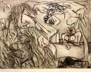 Wim Worm - "Jager schiet wild " verkocht voor € 125!