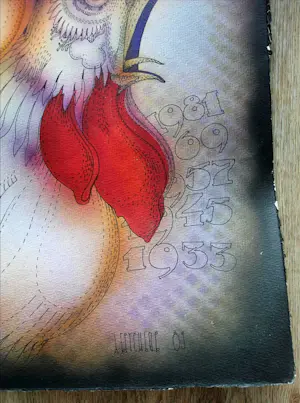 Anatolij Rafailovic Brusilovskij - Gouache: vrouwelijk naakt met haan kaufen? Bieten Sie von 300!