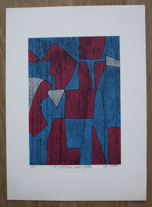 Franz Eggenschwiler - Houtsnede: Rotblau im Feld - 1994 kopen? Bied vanaf 49!
