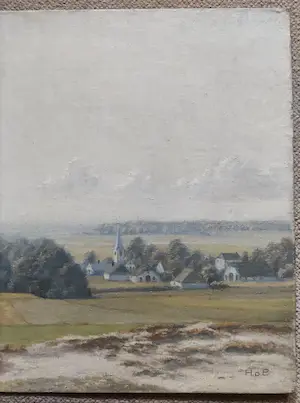 Hessel de Boer - Gezicht op dorp vanaf de duinen kopen? Bied vanaf 160!