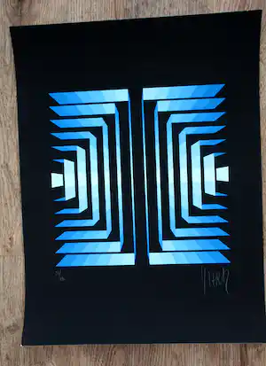 Jean Pierre Yvaral - zeefdruk: abstract verkauft für € 125!